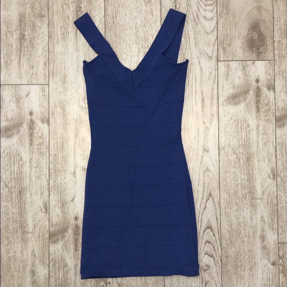 Guess by Marciano Royal Blue Mini Bandage Dress